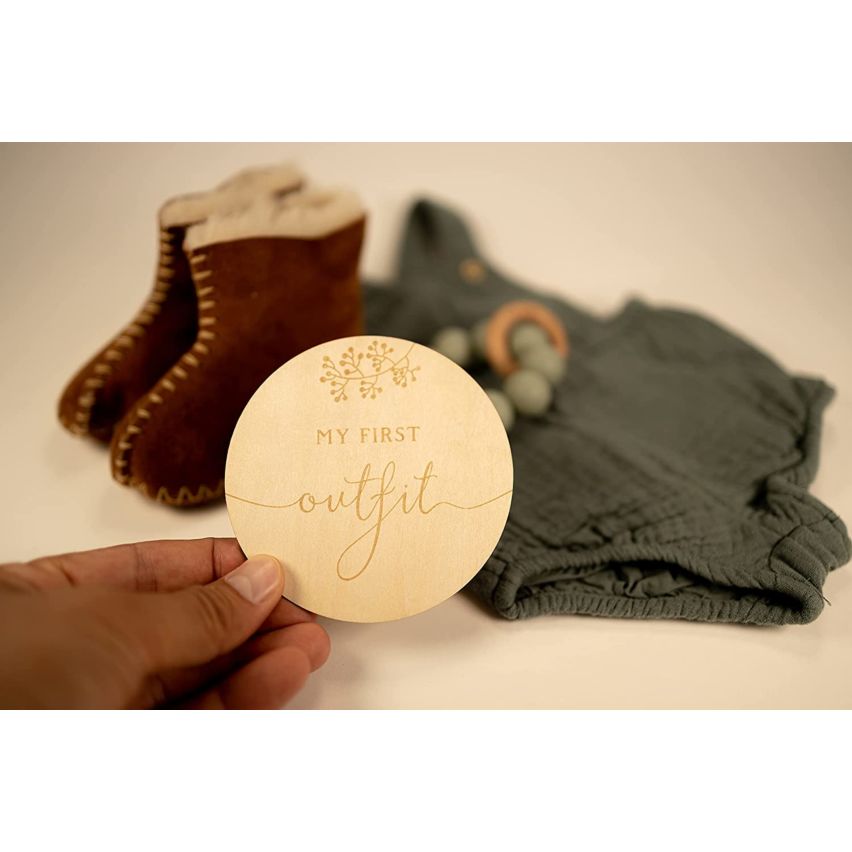 OLGS 40 wood milestones cards incl. bag for your baby