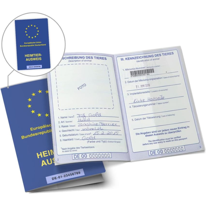 Blanko EU-Heimtierausweis Hülle transparent