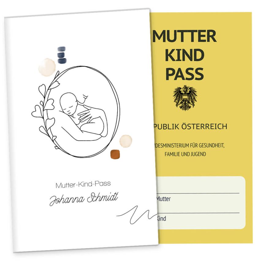 Mutter-Kind-Pass Hülle Modern Lineart