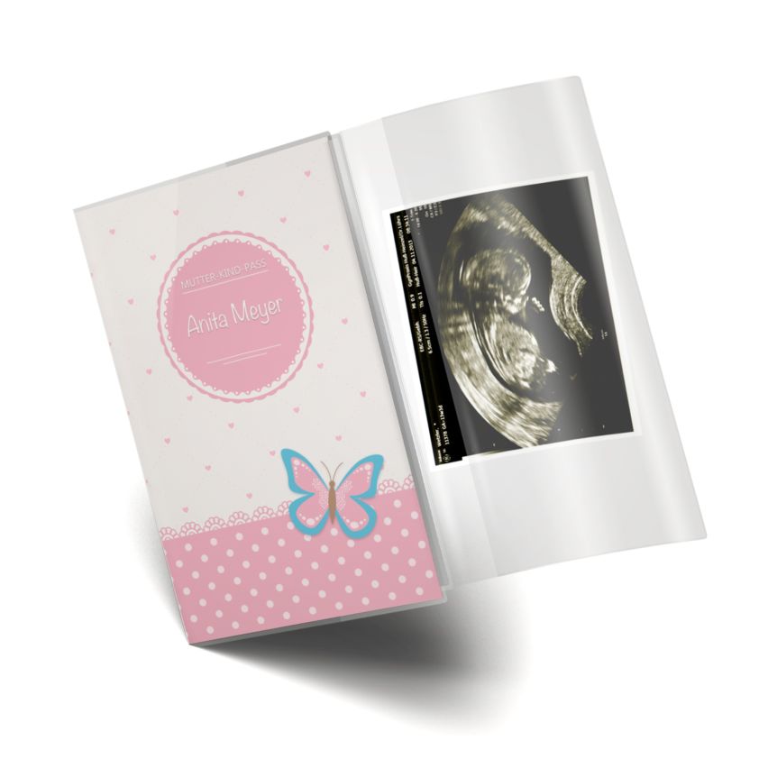 Mutter-Kind-Pass Hülle rosa Herzchen