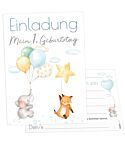 12 Einladungskarten Kindergeburtstag Ballon Party