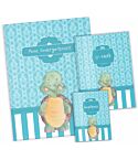 Geschenkset Blue Nature Schildkröte U-Heft Hülle Impfpasshülle Sammelmappe "Meine Kindergartenzeit" Geschenkidee (20 Hüllen/40 Seiten A4)