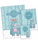 Geschenkset Petrol Vintage Nashorn "Meine Kindergartenzeit" Geschenkidee zur Geburt