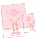 Geschenkset rosa Little Lady Hase Mutter-Kind-Pass Hülle Sammelmappe "Meine Kindergartenzeit" Geschenkidee (10 Hüllen/20 Seiten A4, personalisiert)