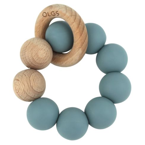 Beißring aus Silikon und Holz (Ether)