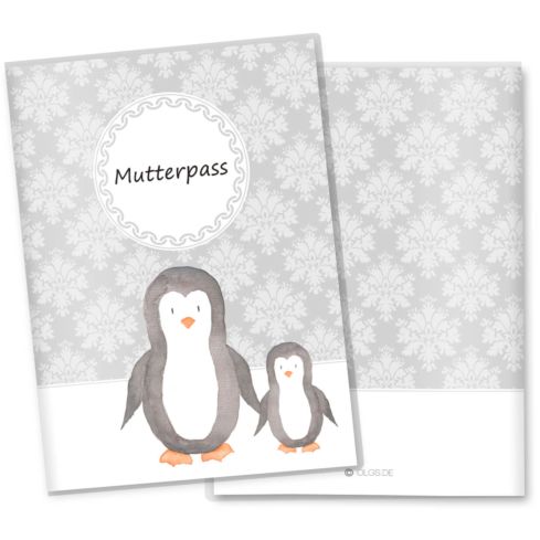 Mutterpasshülle 3-teilig Motiv Black & White Pinguin, Zebra, Panda