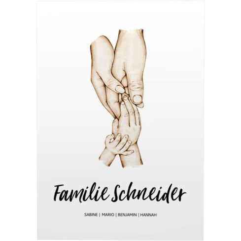 Personalisiertes Poster Wandbild Big Family - DIN A3