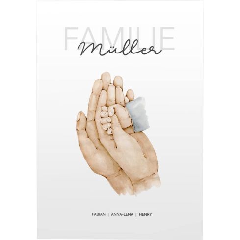Personalisiertes Poster Wandbild Little Family - DIN A3