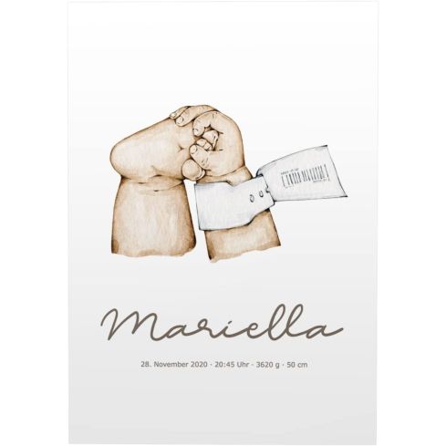 Personalisiertes Poster Wandbild Newborn - DIN A3