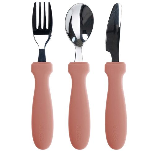 OLGS Kinderbesteck Edelstahl Silikon 3-teilig (Muted)