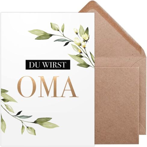Karten zur Schwangerschaftsverkündung (Du wirst Oma, Gold)
