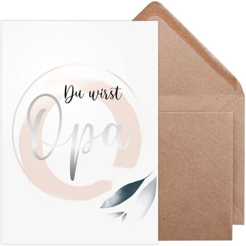 Karten zur Schwangerschaftsverkündung (Du wirst Opa, Silber)