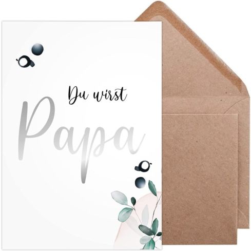 Karten zur Schwangerschaftsverkündung (Du wirst Papa, Silber)