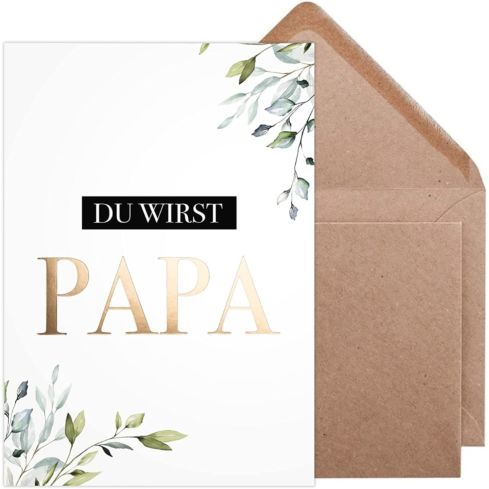 Karten zur Schwangerschaftsverkündung (Du wirst Papa, Gold)