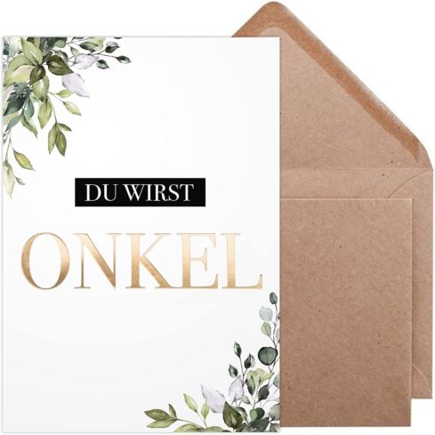 Karten zur Schwangerschaftsverkündung (Du wirst Onkel, Gold)