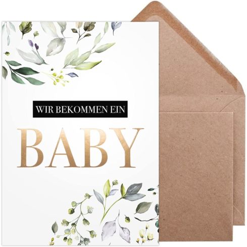 Karten zur Schwangerschaftsverkündung (Wir bekommen ein Baby, Gold)