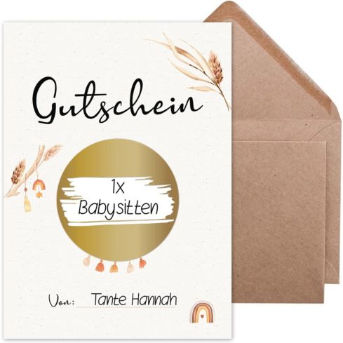 Rubbelkarte Boho mit Umschlag