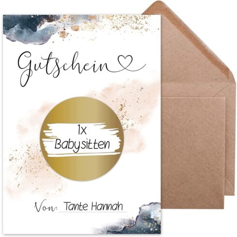 Rubbelkarte Splash mit Umschlag