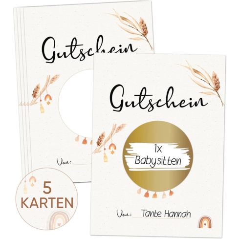Rubbelkarten Set Boho 5 Stück