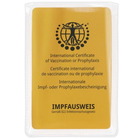 Blanko Impfpasshülle Scheckkartenformat transparent