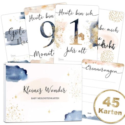 Baby Meilensteinkarten Golden Glamour Splash