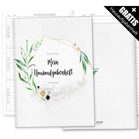 Hausaufgabenheft inkl. Hülle Tropical Green inkl. Heft
