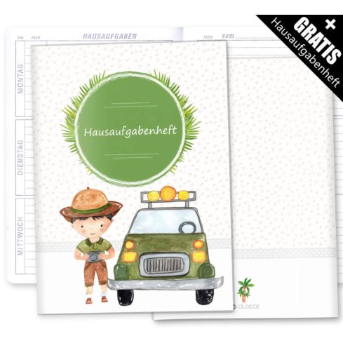 Hausaufgabenheft inkl. Hülle Safari Tour inkl. Heft