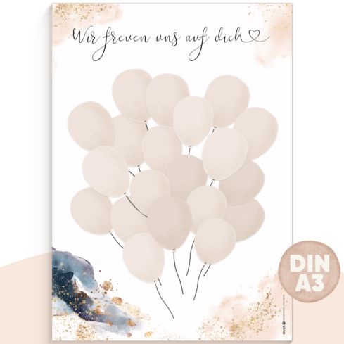 Gästebild Luftballons DIN A3 Splash