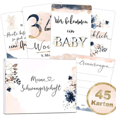 Meilensteinkarten Golden Glamour Splash - Schwangerschaft