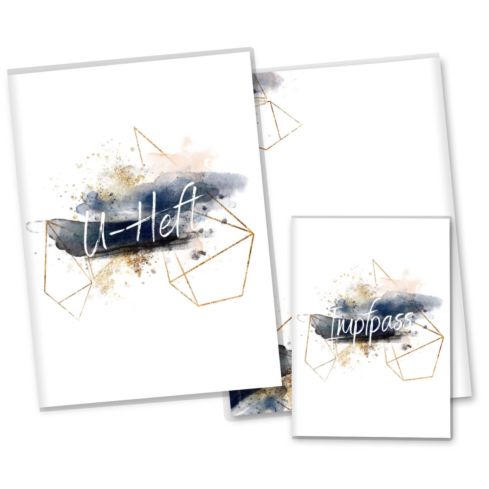 U-Heft- und Impfpasshülle Golden Glamour Splash
