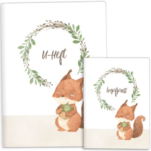 U-Heft- und Impfpasshülle Cute Forest