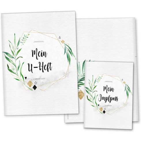 U-Heft- und Impfpasshülle Tropical Green