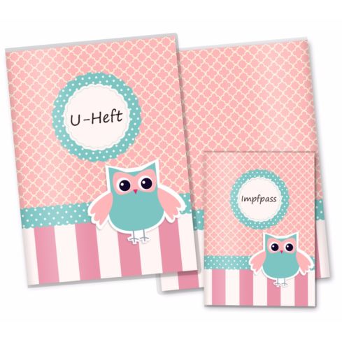 U-Heft Hülle SET Eule Mädchen