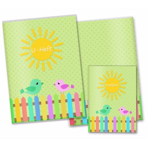 U-Heft Hülle SET Vögel Zaun