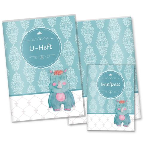 U-Heft- und Impfpasshülle Petrol Vintage