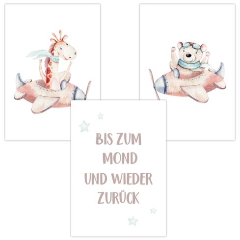 Babyzimmer Poster - Bis zum Mond und zurück