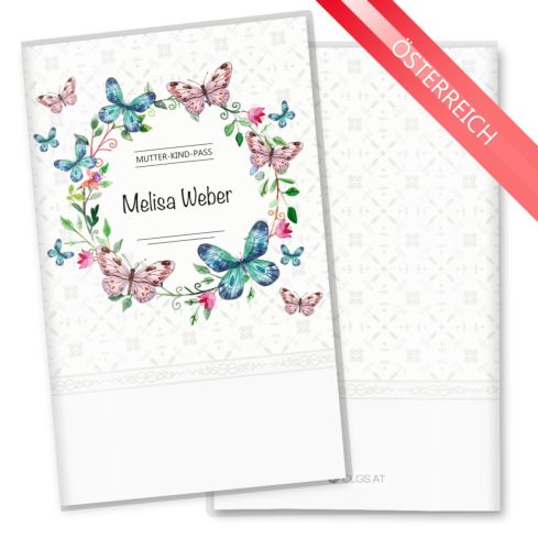 Mutter-Kind-Pass Hülle Blumenkranz