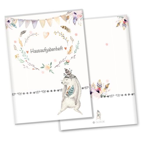 Hausaufgabenheft inkl. Hülle Boho Freunde inkl. Heft