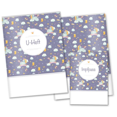 U-Heft- und Impfpasshülle Unicorn Dreams