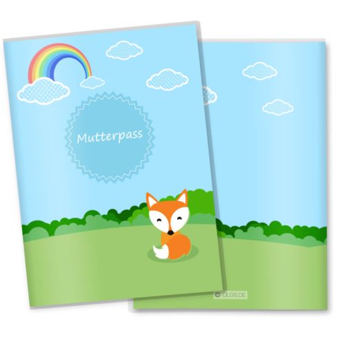 Mutterpass Hülle 3-teilig Fuchs auf der Wiese