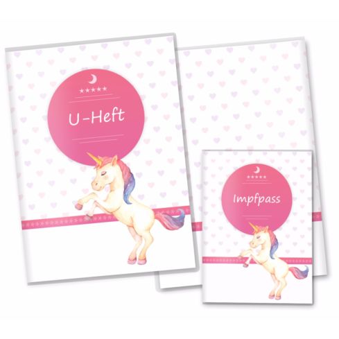 U-Heft- und Impfpasshülle Einhorn