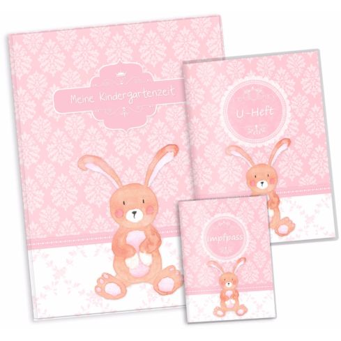 Geschenkset rosa Little Lady Hase "Meine Kindergartenzeit" Geschenkidee zur Geburt