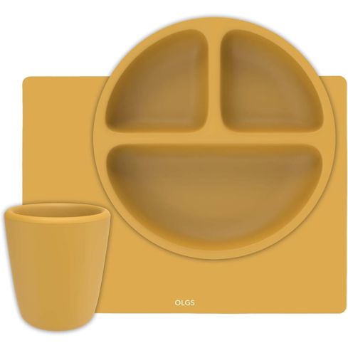 Silikon Kindergeschirr Basic Set (Mustard)