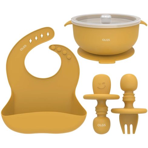 OLGS Silikon Kindergeschirr-Starter Set (Mustard)