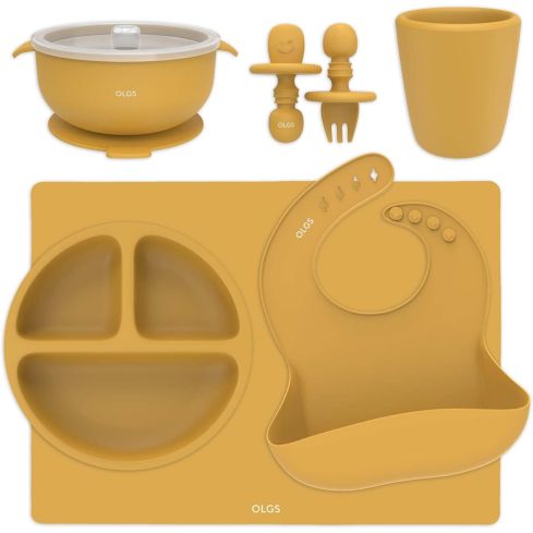 OLGS Silikon Kindergeschirr-Premium Set (Mustard)