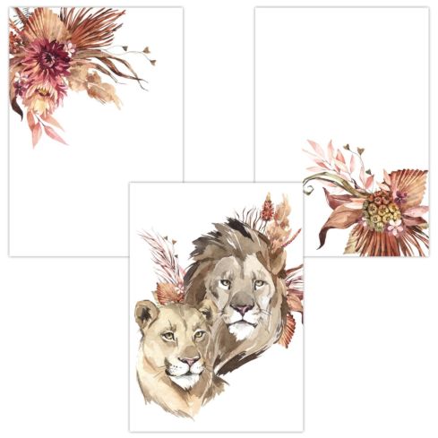 Wandbilder (Löwen Blumen)