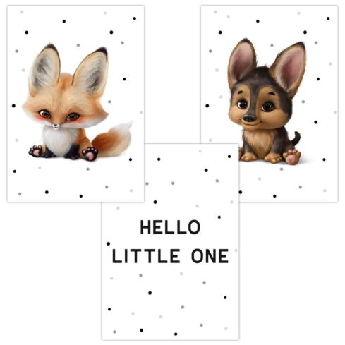 Kinderzimmer Poster (Fuchs Hund Little One)