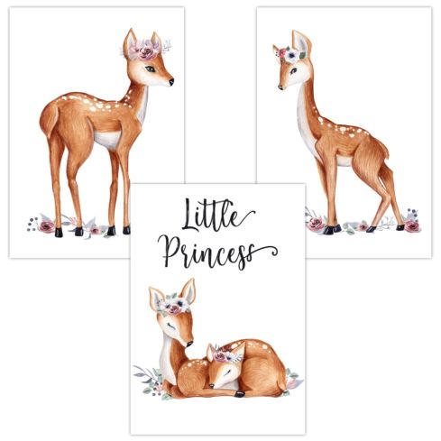 Babyzimmer Poster (Little Princess Rehkitz)