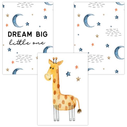 Babyzimmer Poster (Dream Big Giraffe)