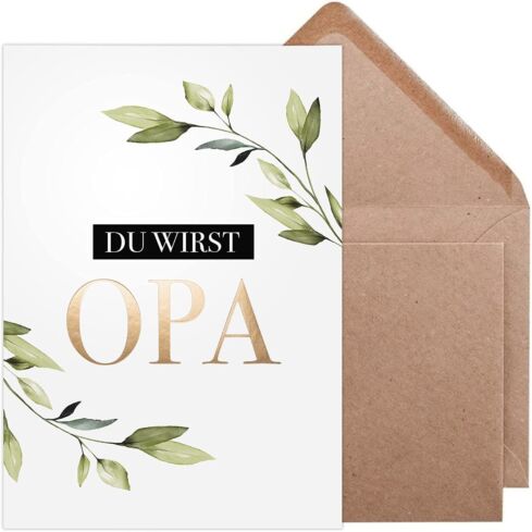 Karten zur Schwangerschaftsverkündung (Du wirst Opa, Gold)